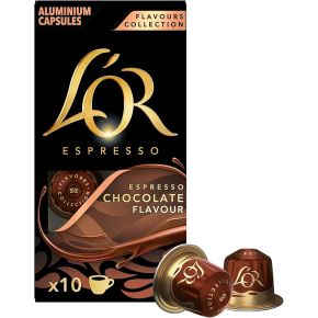 10 Capsule in Alluminio Caffè L'OR Espresso Chocolate per Macchine Nespresso 