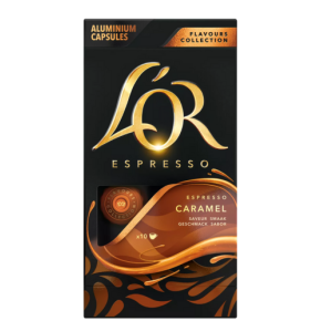 10 Capsule in Alluminio Caffè L'OR Espresso Caramel per Macchine Nespresso 