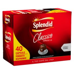 40 Capsule in Alluminio Caffè Splendid Gusto Classico per Macchine Nespresso 